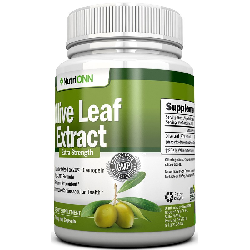 NutriONN Olive Leaf Extract - 750 Mg - 120 Capsules