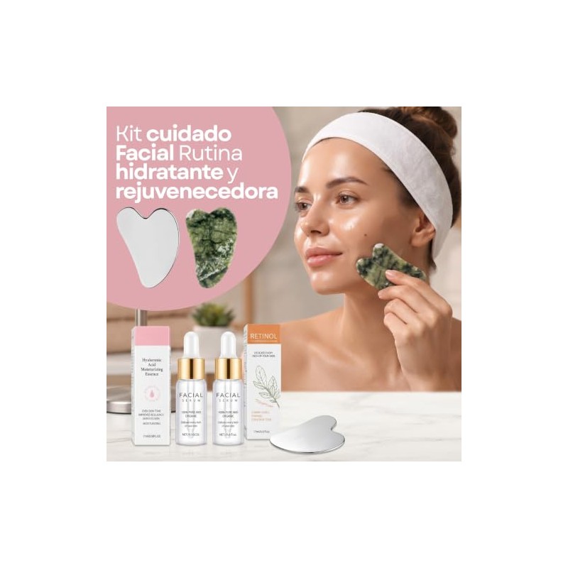4 Piezas Kit Cuidado Facial Serum Retinol y Ácido Hialuronico