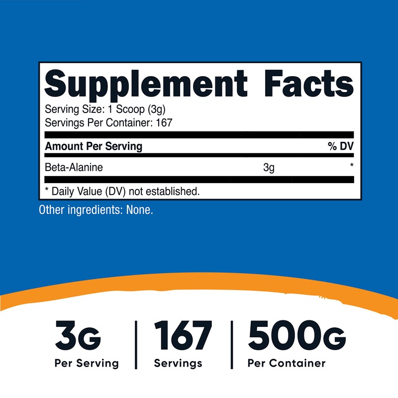 Nutricost Beta Alanine 500 Gram Bottles (2 Pack for 1