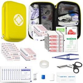 274PCS Hiking First Aid Kit for Home Personal Emergency Supplies Compact Bag for Backpack, First Aid Essentials Survival Kit for Business Travel Car Yellow Monoki