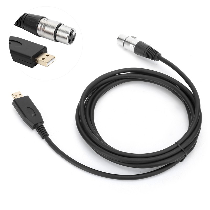 Professional USB Male to XLR Female Microphone Link Cable USB