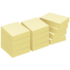 ZCZN 38 x 51 mm Sticky Notes, Canary Yellow Self-Stick Memo Note Pads, 100 Sheets/Pad, Small Size, 12 Pads