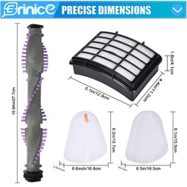 Erinice Filter Brush Roller Kit for Shark Navigator Lift Away Vacuum NV350 NV351 NV352 NV355 NV356 NV356E NV357 NV358 NV360 UV440 Replacement Parts, 1 HEPA Filter + 2 Foam & Felt Filter + Brush Roller