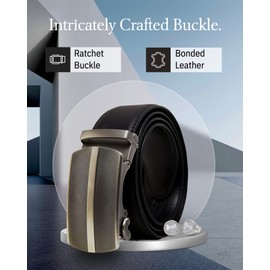 Access Denied Leather Ratchet Belts For Men - Mens Belt With Automatic Buckle For Suits Jeans And Uniform - Designed In The USA