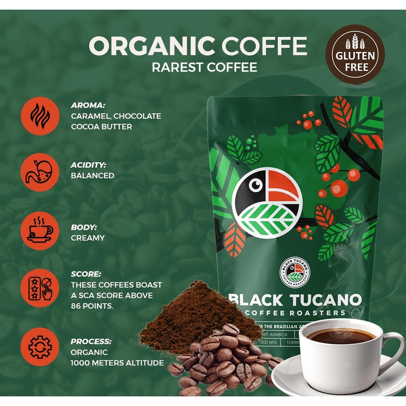 Black Tucano Specialty Coffee - Brazilian Ground Medium Roast Coffee