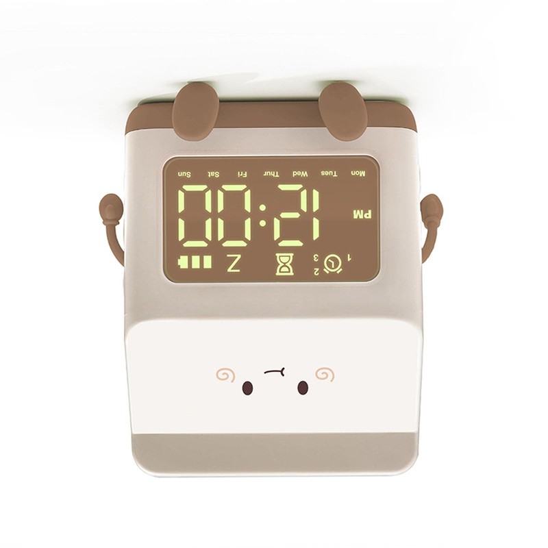 Cartoon Fun Milk Box Alarm Clock for Students, Digital Countdown