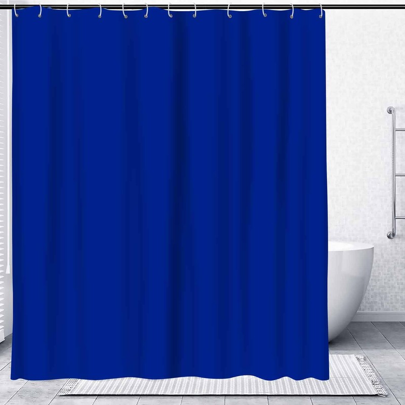 NTETSN Classic Royal Blue Shower Curtain, Solid Color Washable Thicken
