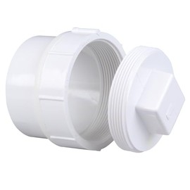 NIBCO 4 in. PVC Cleanout Adapter Spg x Cleanout with Plug, PVC DWV, Solvent Weld, Fig No 4816