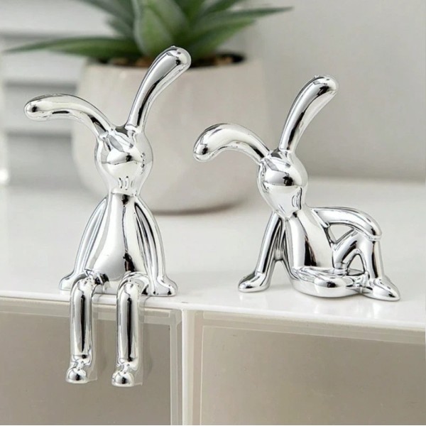 Unbranded 2-Pack 3D Paste-On Rabbit Ornaments – Lightweight Long-Ear Decorative