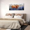 Conipit Longhorn Cattle Wall Art Bluebonnet Pictures Western Canvas Art,
