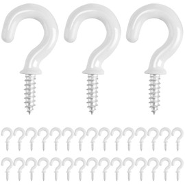 ‎Drado 30 Pcs Ceiling Hooks Heavy Duty Screw Cup Hook for Bathroom Kitchen Wall Ceiling Hanging,1/2 Inches,White
