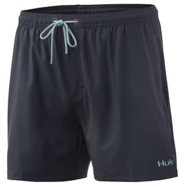 HUK Mens Volley 5.5" Short | Elastic Waist Quick-Dry Shorts Swim Trunks, Volcanic Ash, Medium US