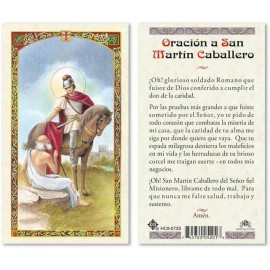 Oracion a San Martin Caballero Tarjetas Laminadas en Espanol 25 Prayer Cards