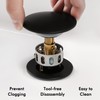 KES Black Pop Up Drain Stopper for Bathroom Sink, Sink