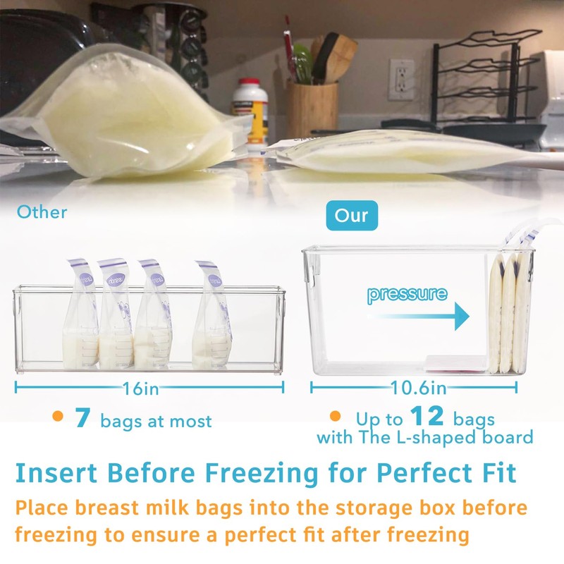 Ugotfeels Breastmilk Storage Container with L Shaped Separator Boards, Dividers