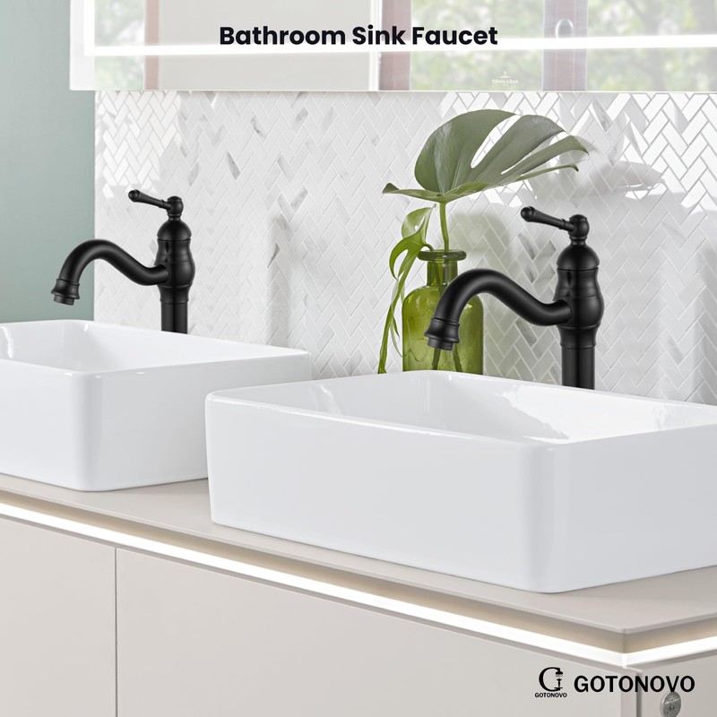 gotonovo Single Handle Vessel Sink Faucet 360° Swivel Bathroom Faucet