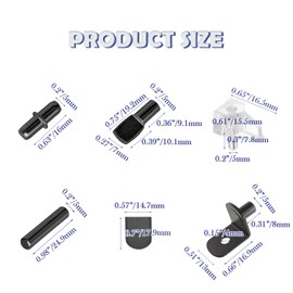 Tugermoola 122PCS Shelf Pegs Pins for Shelves Black 5mm Shelf Support Pegs Kit Cabinet Shelf Holders Pegs Clips for Wood Shelving OLA028