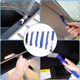 LivTee Auto Trim Removal Tool Kit, Clip Fastener Remover Pry Tools Set,100 Pcs Bumper Retainer Clips Car Plastic Rivets Fasteners Push Retainer Kit with 6 Pcs Storage Removal Tool, Blue