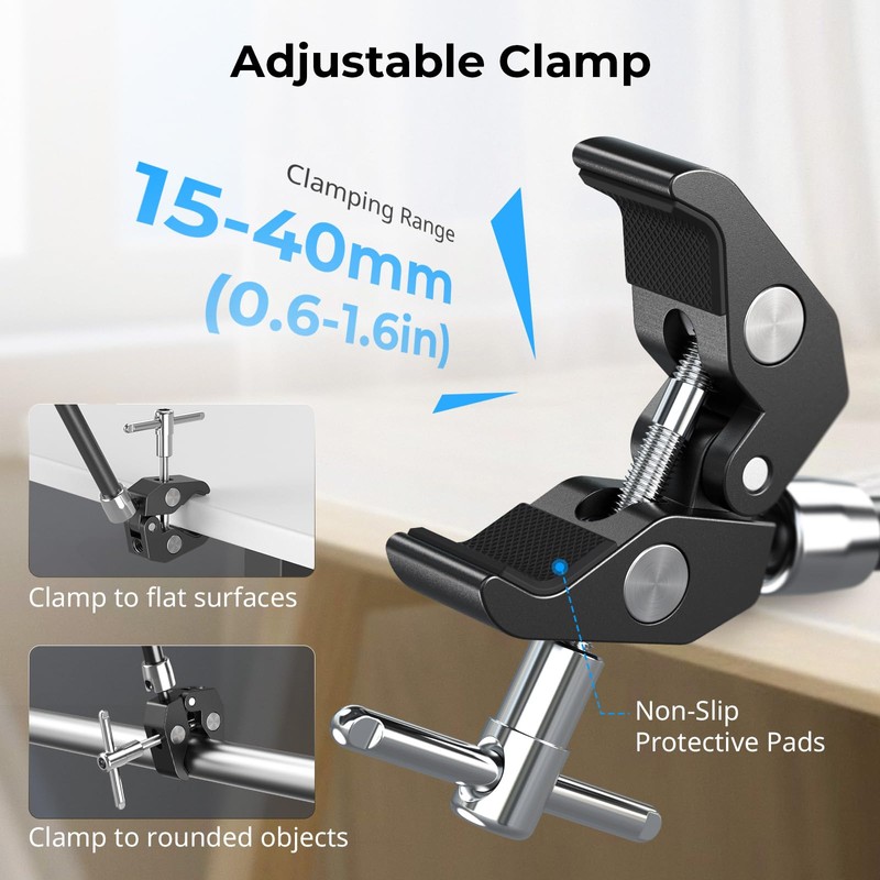 SMALLRIG 11" Magic Arm with Crab Shaped Clamp, Arm with
