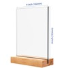 YEEON Acrylic Sign Holder with Wooden Base, Desktop Display Stand
