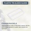 sourcing map 25Pcs Plastic Slide Buckle, 1 1/4" Tri-Glides Slides,
