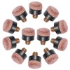 Totority 25Pcs Leather Billiard Cue Tips Durable Screw Replacement Tips