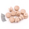 Yuknees Wooden Handle,10pcs Wooden Cabinet Knobs,ound Mushroom Drawer Knobs with