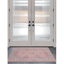 Srugn Washable Entryway Runner Area Rug : 2x3ft Stain Resistant Small Entry Rug Boho Doorway Throw Rug Non Slip Laundry Room Floor Carpet for Bedroom Bedside Kitchen Indoor Home Decor Doormat