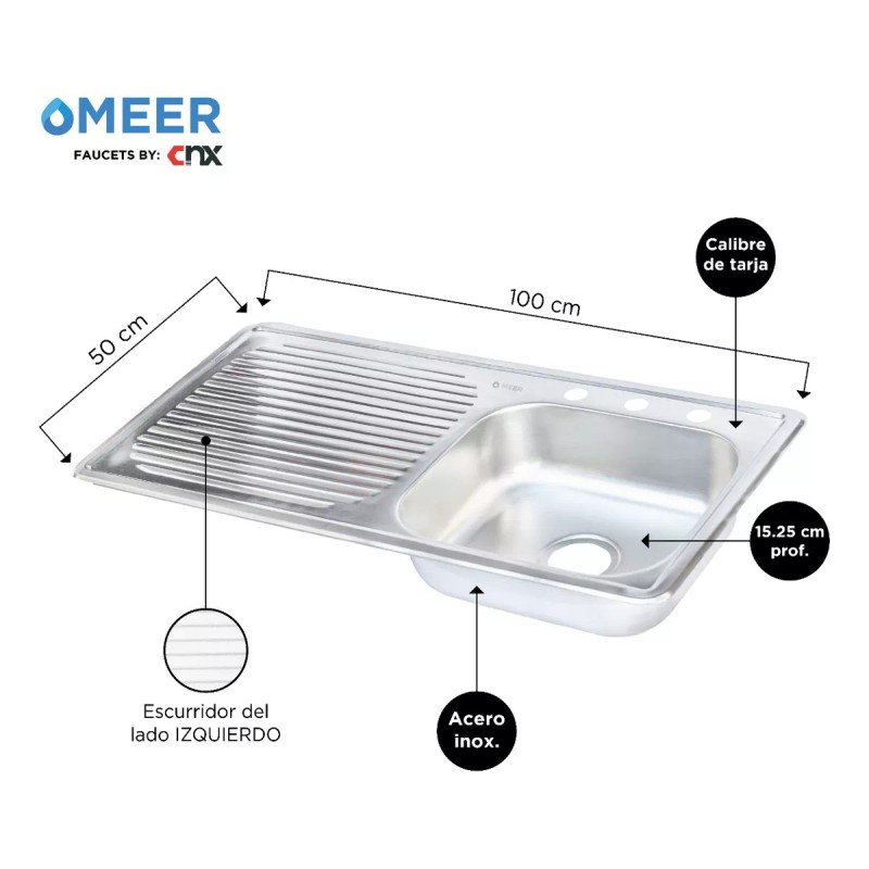 CNX Kit Completo De Tarja Sencilla, Mezcladora Flex Y Kit