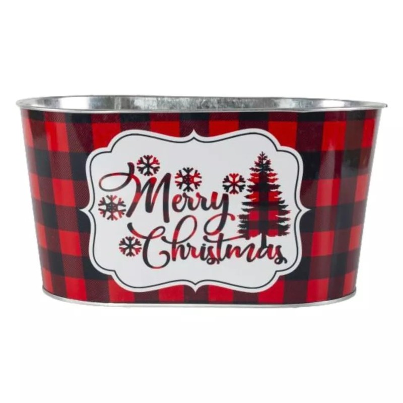 Fyne-Finds Set of 2 Metal Tin Trough 25cm, 10inch Pot