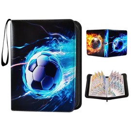 YANGUN Football Card Holder, 400 Pockets Football Card Binder, Trading Card Games Collection, Football Card Book, Football Card Folder, Football Trading Card Binder Album with Removable Sleeves (A)