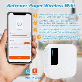 Daytech Emergency Call Button for Seniors Home Emergency Call Tuya WiFi Smart Seniors Emergency Call Bracelet Alert System for Elderly Patients Disabled Children 1 SOS Emergency Bracelet 1 Receiver