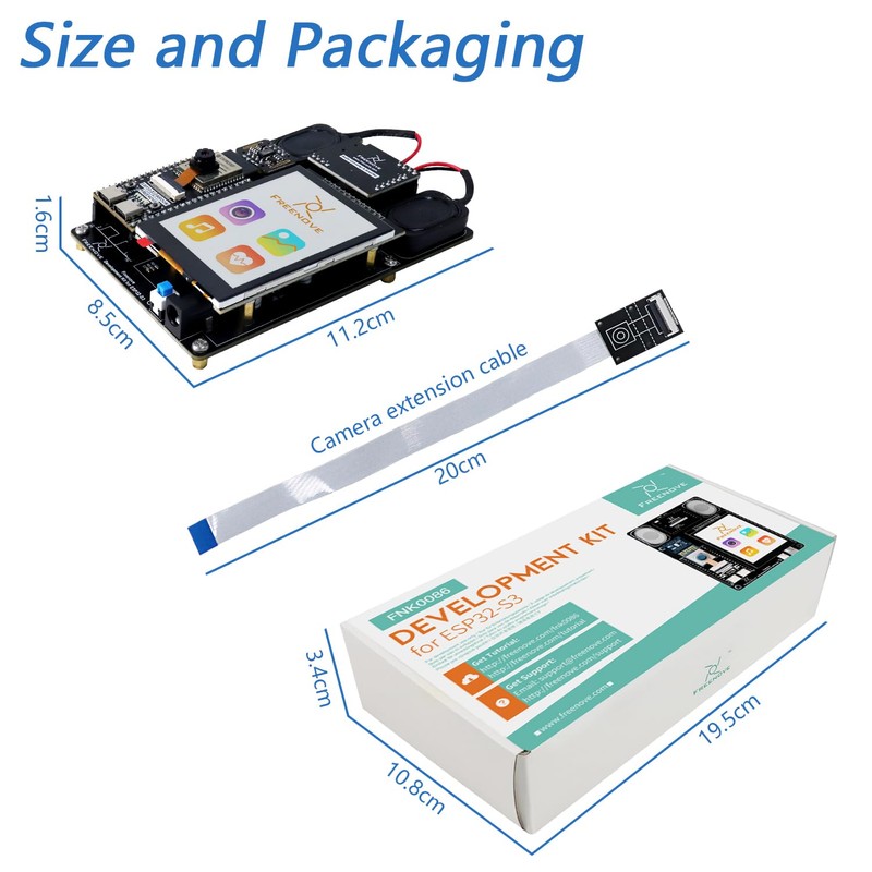 Freenove Development Kit for ESP32-S3-WROOM CAM (Included), Dual-core 32-bit 240