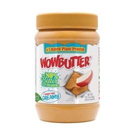 WOWBUTTER - Creamy Peanut & Tree Nut Free Spread - 1 Jar - 35.3oz - Whole Toasted Soy - Natural Ingredients - Safe for School - Vegan, Plant Based - Gluten Free, Non-GMO