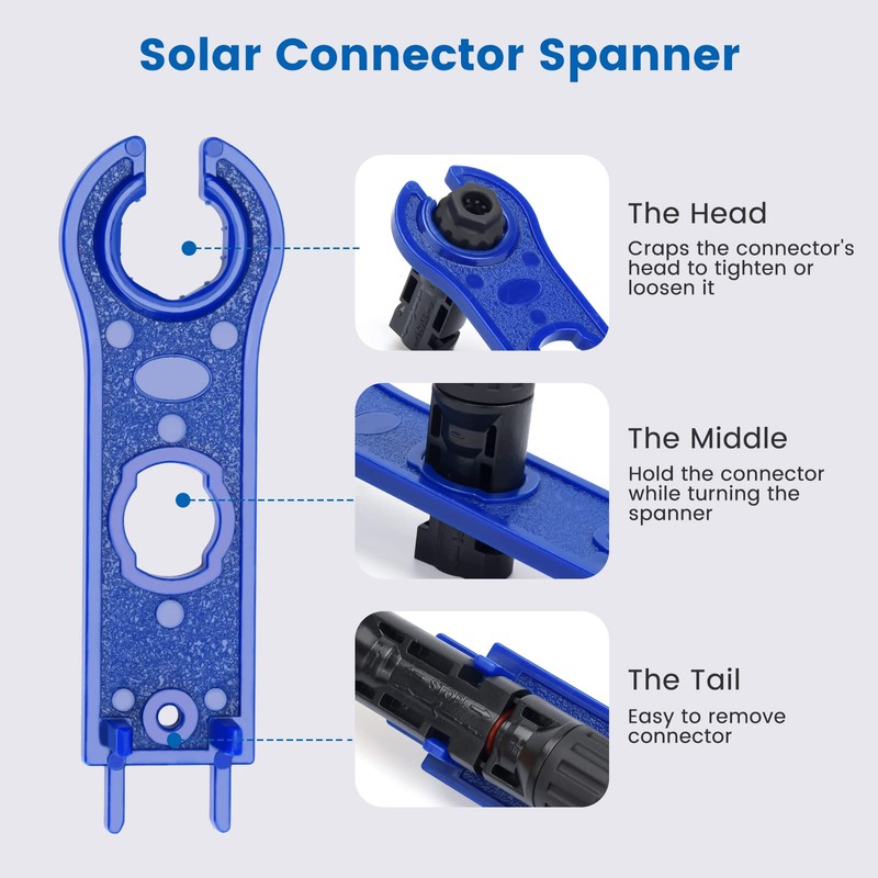 Elecoutek Solar Plug Set for 2.5/4/6 mm² Solar Cable, Solar