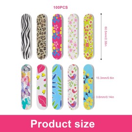 DIYCUT Pack of 100 Disposable Nail Files Set, Mini Natural Nail Files, Double-Sided Disposable Nail File, Portable Quick Sanding for Manicure, Household, Nail Studio