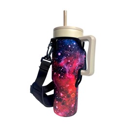 Lit Handlers 40oz Handled Tumbler Sleeve With Carrying Straps - Pattern: Galaxy