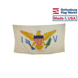 12x18" Boat Sized US Virgin Islands Outdoor Flag -Heavy Duty All Weather Nylon & Reinforced Stitching - U.S.V.I. Flag - Proudly Made in The USA