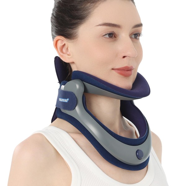 VELPEAU Cervical Neck Traction Device, Adjustable Neck Support Brace for Men & Women, Neck Stretcher for Pain and Decompression Relief, Posture Corrector（Angle Version）