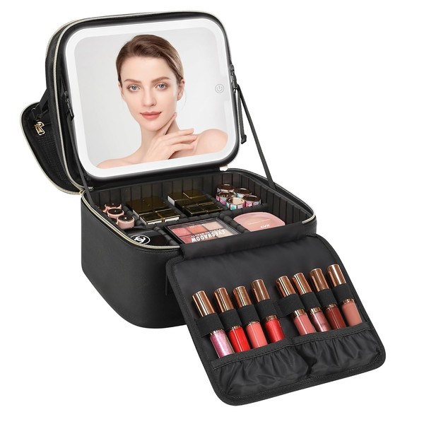Does not apply Makeup Bag with LED Mirror, Small Travel