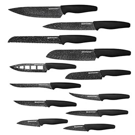 Granitestone Nutriblade 12-Piece Santoku Knives, High Grade Professional Chef Kitchen Knives with Easy-Grip Handles, Stainless Steel Rust-proof blades â Dishwasher-safe As Seen On TV