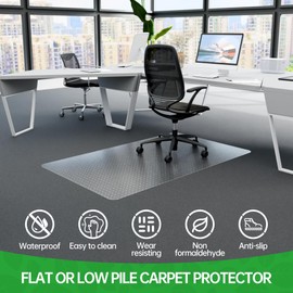 100pointONE Large Office Chair Mat for Carpet, 40" x 60" Clear Desk Chair Mat for Low Pile Carpeted Floors- Easy Glide Plastic Floor Mat for Office Chair on Carpet