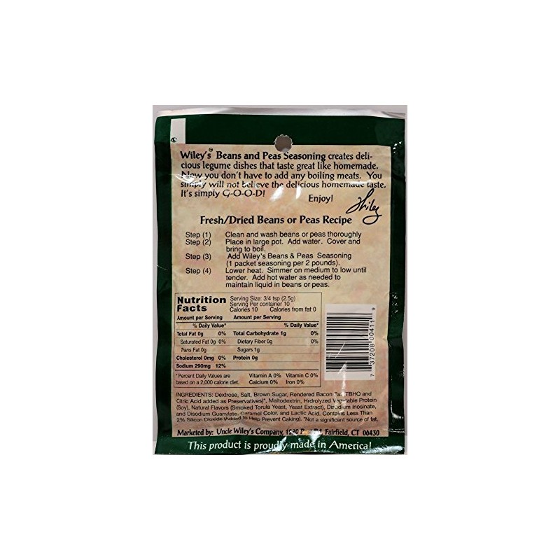 Wileys Beans & Peas Seasoning 1 oz Value Pack (12