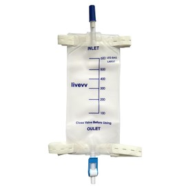 3 Pack Easy-Tap Leg Bag Urinary Drainage Bag, 600 ml Anti-Reflux Valve, Cloth Straps Easy Flip Drain