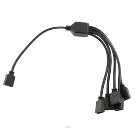 SJZBIN 3-Pin Addressable RGB Splitter Cable 1 to 5 ARGB 3Pin Extension Cable Adapter Black 30cm