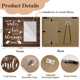 Twins Baby Picture Frame, Twice The Smiles Twice The Love, Photo Frame for New Baby, New Baby Gift Twin Baby Gifts for New Mom Dad, 4x6 Wooden Photo Frame For Wall Tabletop Display /022