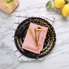 EVYIENEN Pack of 50 Black and Gold Paper Plates, 7