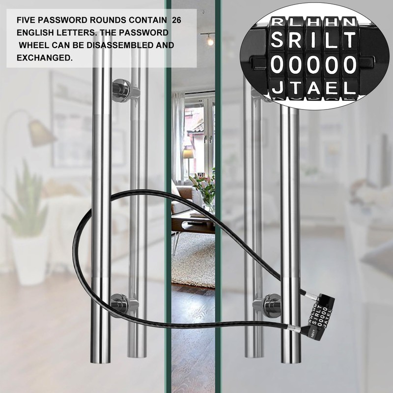 NBYT 5-Word Resettable Combination Lock, Letter Lock- Home Security Padlock