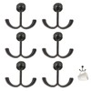 RFORPLY 6 Pcs Zinc Alloy Under Cabinet Hooks,Double Prong Drop
