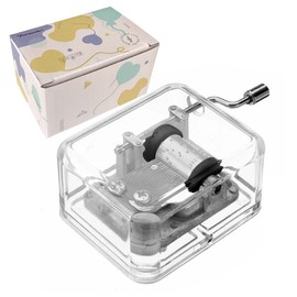 Brahms Lullaby Music Box, Acrylic Hand Crank Musical Box for Kids/Mom/Daughter/Son - Unique Best Gifts for Birthday Christmas Wedding Valentine's Day